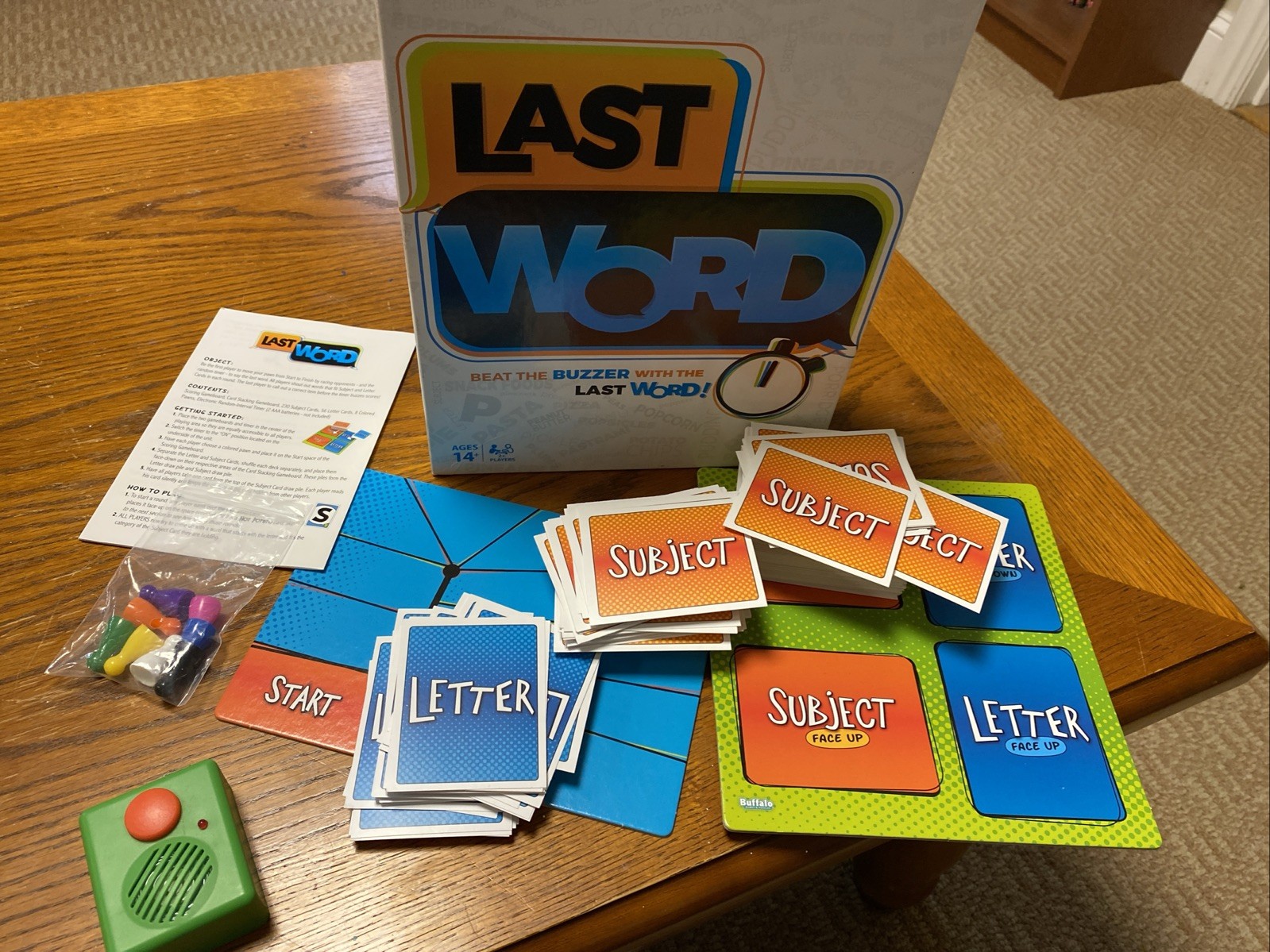 Last Word Board Game Buffalo Ages 14 and Up Complete