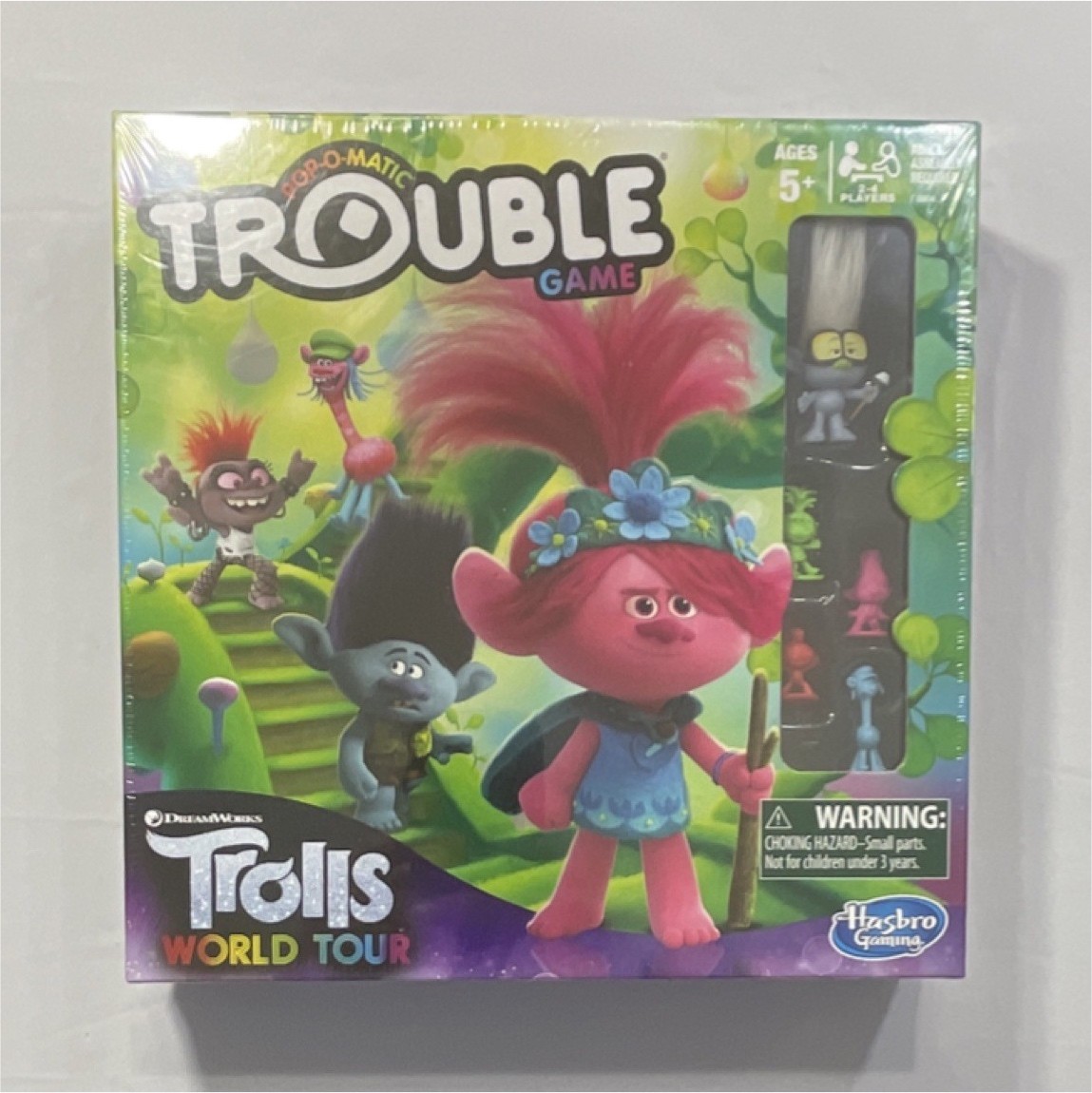 Hasbro Trouble Trolls World Tour Board Game Pop-O-Matic Dice Roller Ages 5+