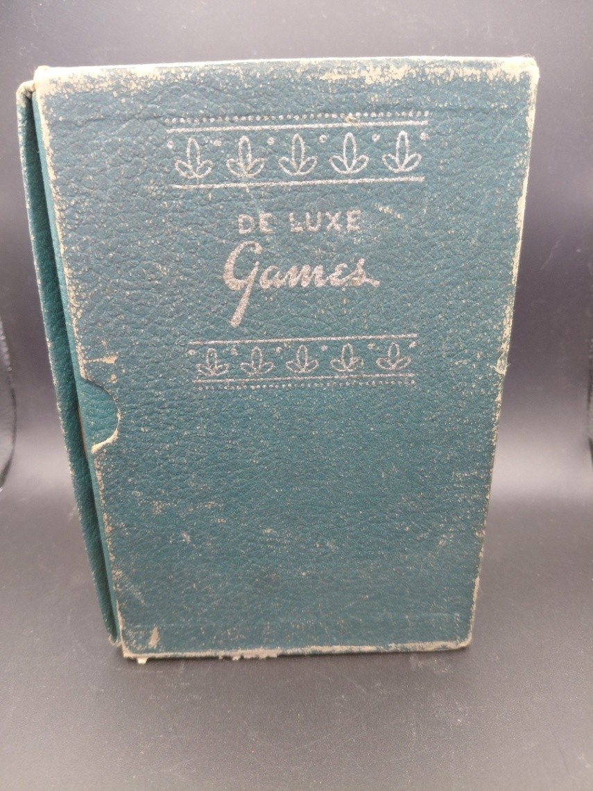 Vintage De Luxe Games Mini Travel Game Set Backgammon Checkers Solitaire