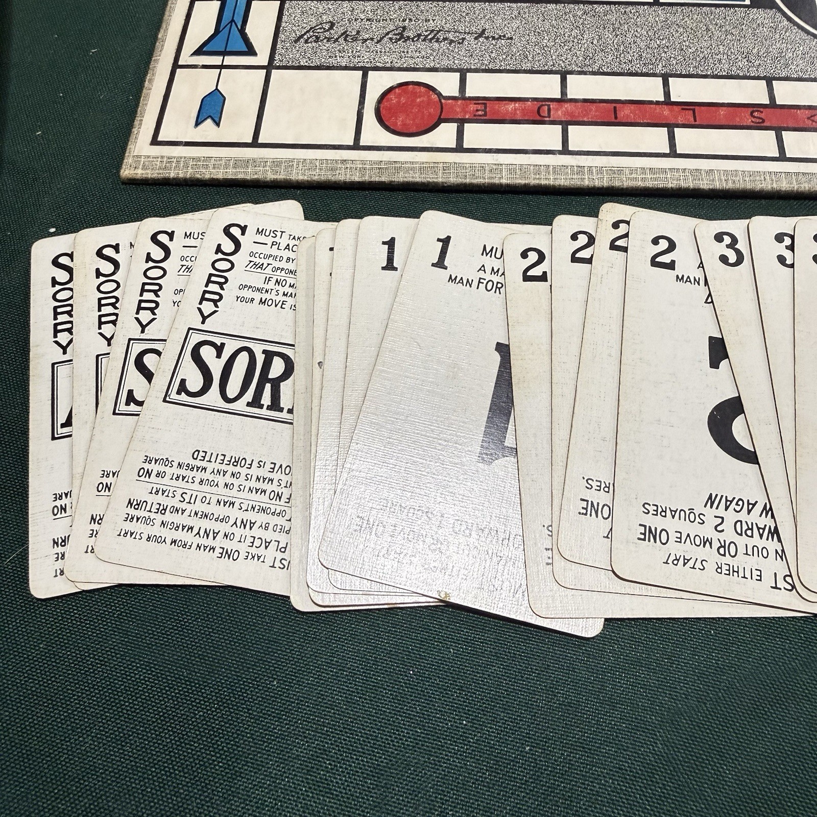 Vintage 1950 SORRY! Game Wood Pieces Cards Parker Brothers Original Board