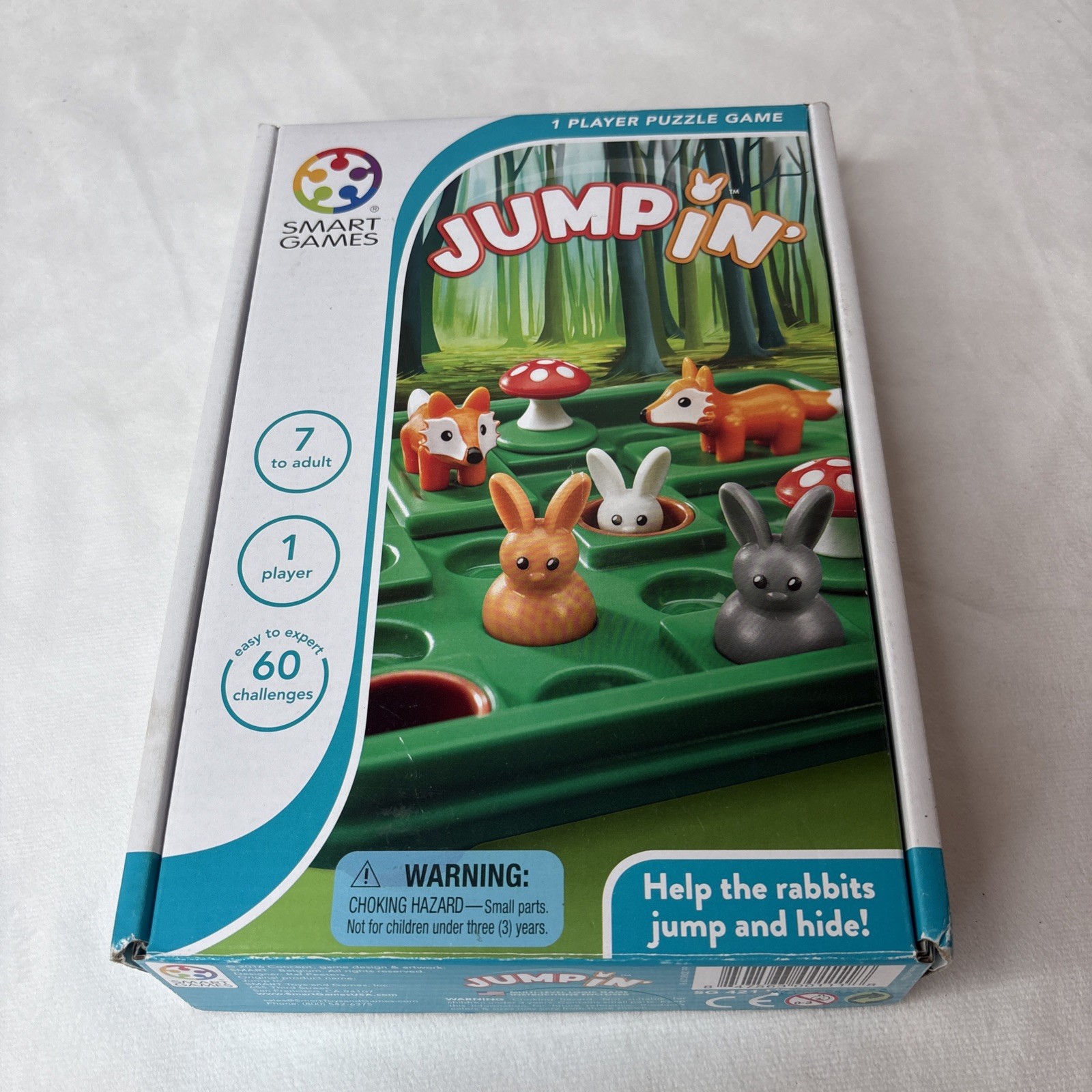 Jump In Smart Games Brain Teaser Game 2016 Complete Fox, Bunny, Mushroom