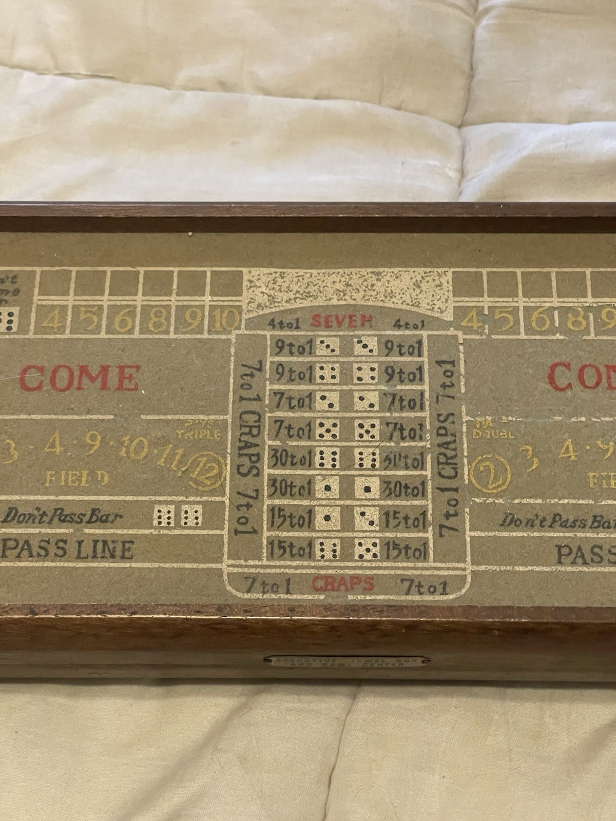 VTG Executive Jewel Box and Game Center Wooden Dice Cards Poker Chips Craps