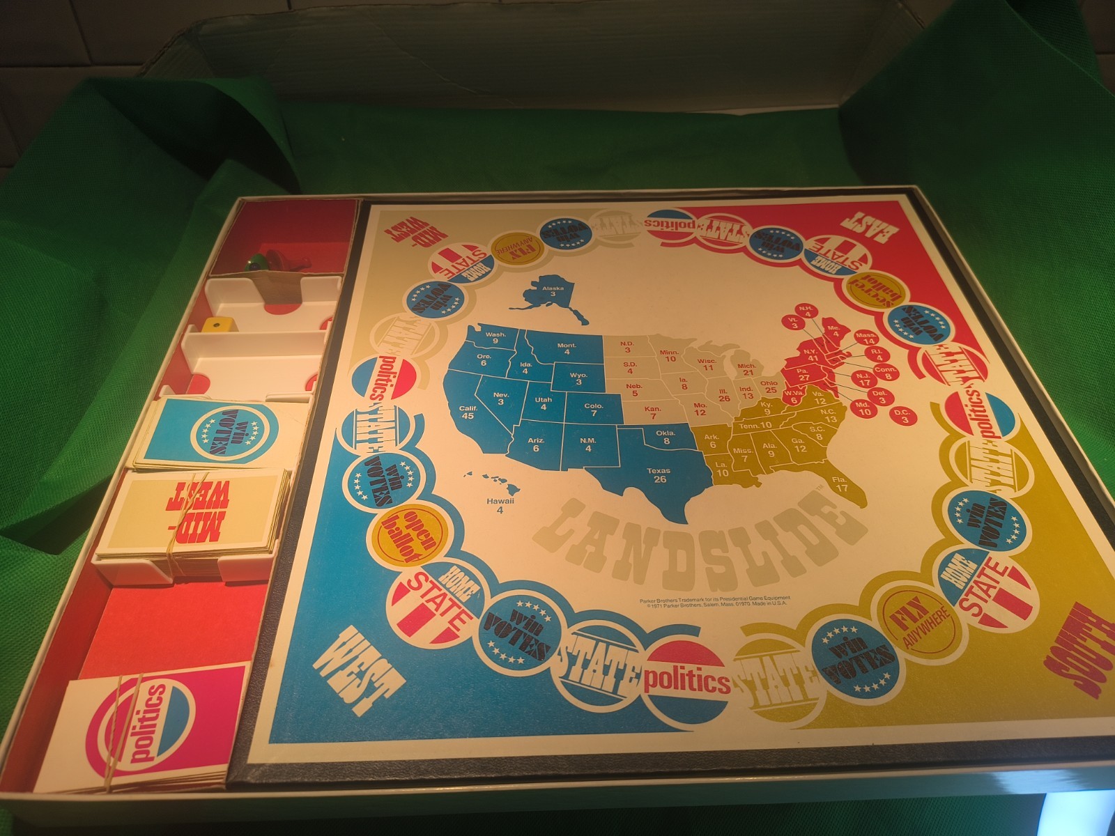 Landslide Parker Brothers Game Power Politics Board Game 1971 Complete Vintage