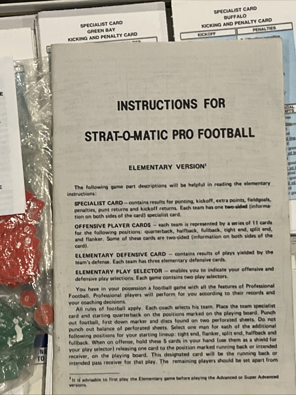 2011 Strat-O-Matic Pro Football Board Game Starter Selector – Includes all Teams