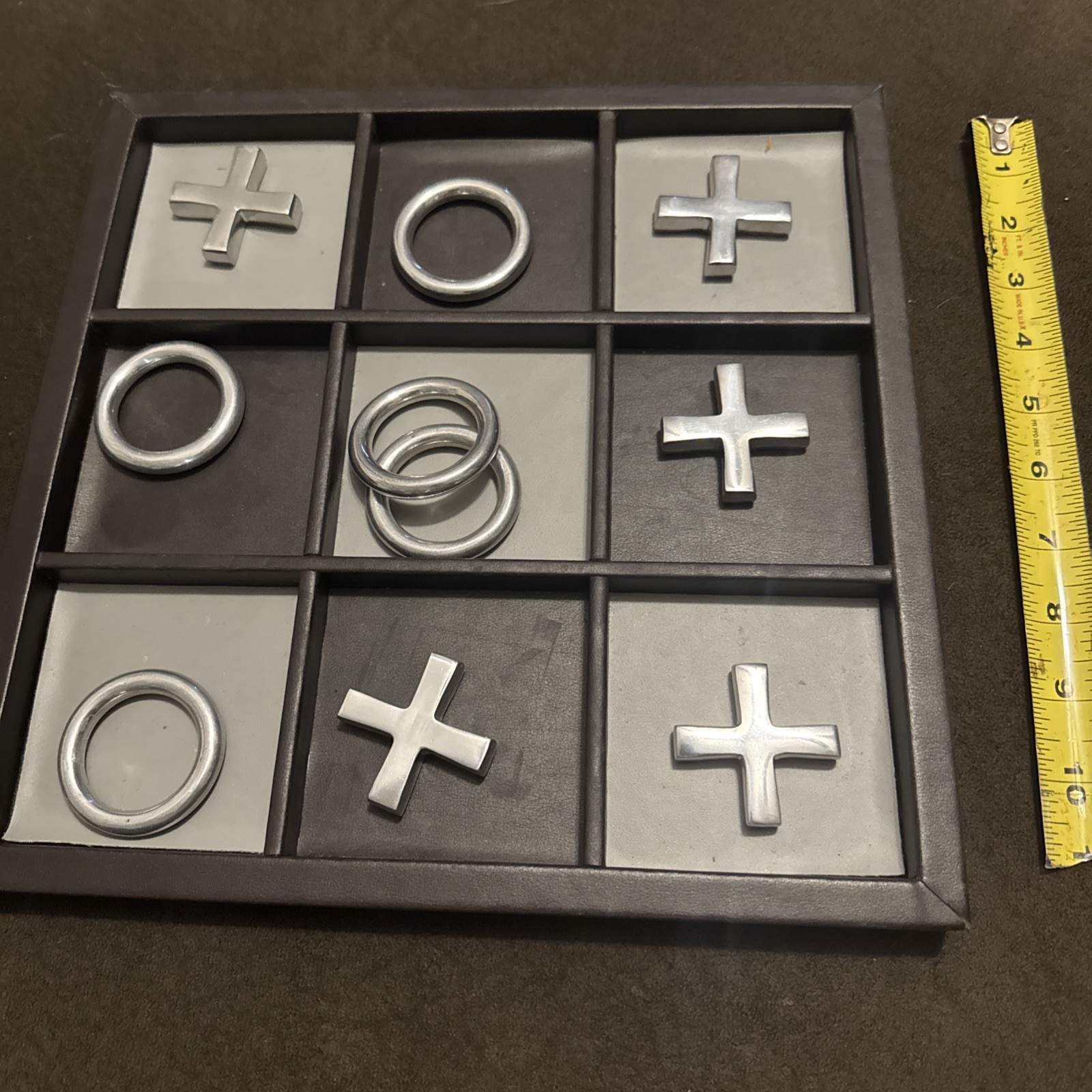 Large Tic Tac Toe Board Game Coffee Table Size 12inx12in Used Family Game