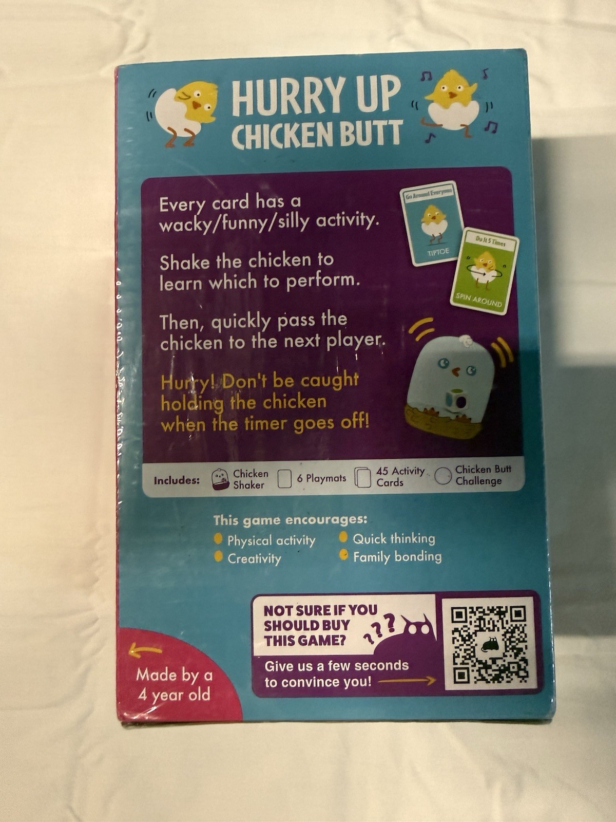 KIDS GAMES – Kitten Games- Hurry Up Chicken Butt Game 2-6 Players Ages 4+ – New
