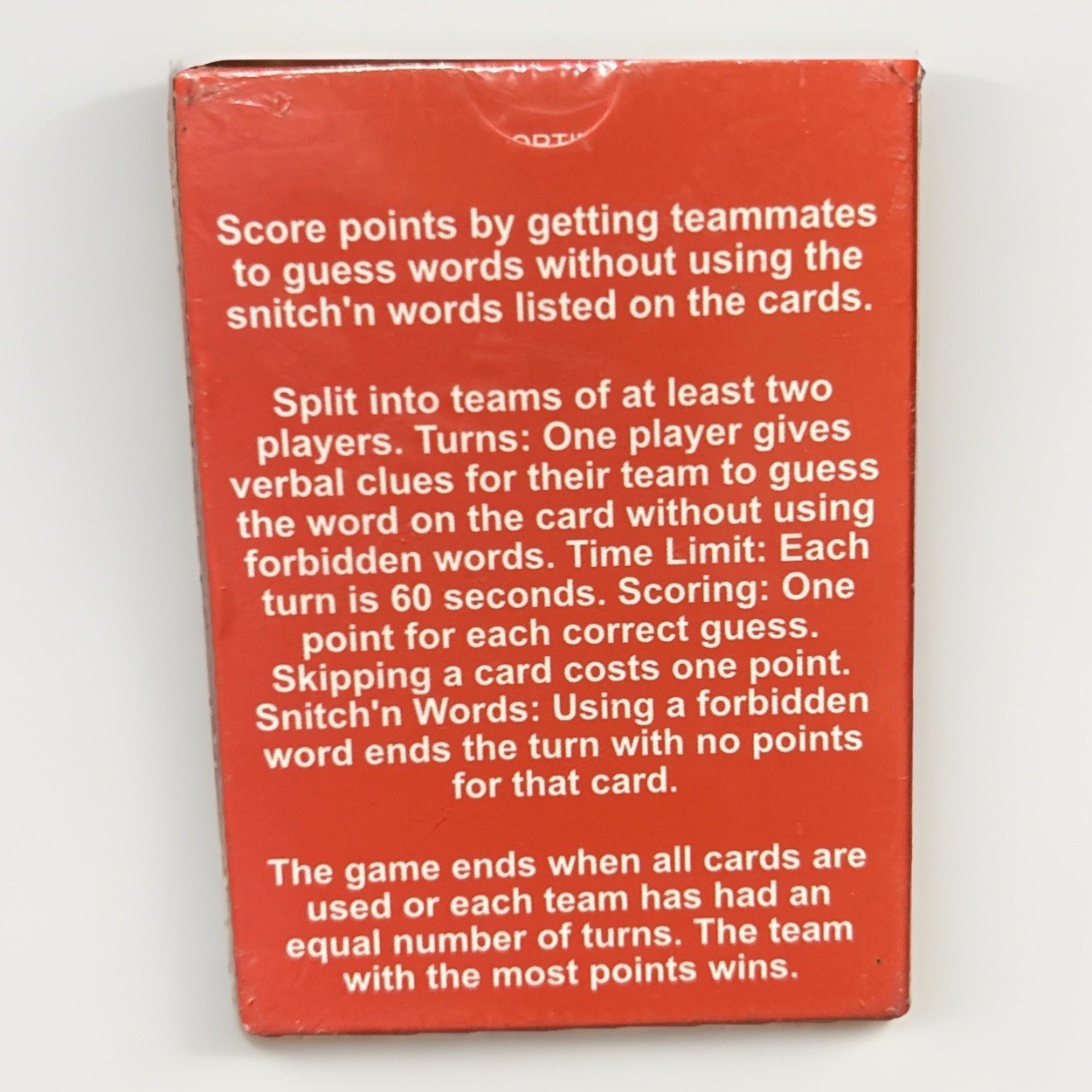 Card Plug Don’t Snitch Urban Word Challenge Game – Family Party – New Sealed
