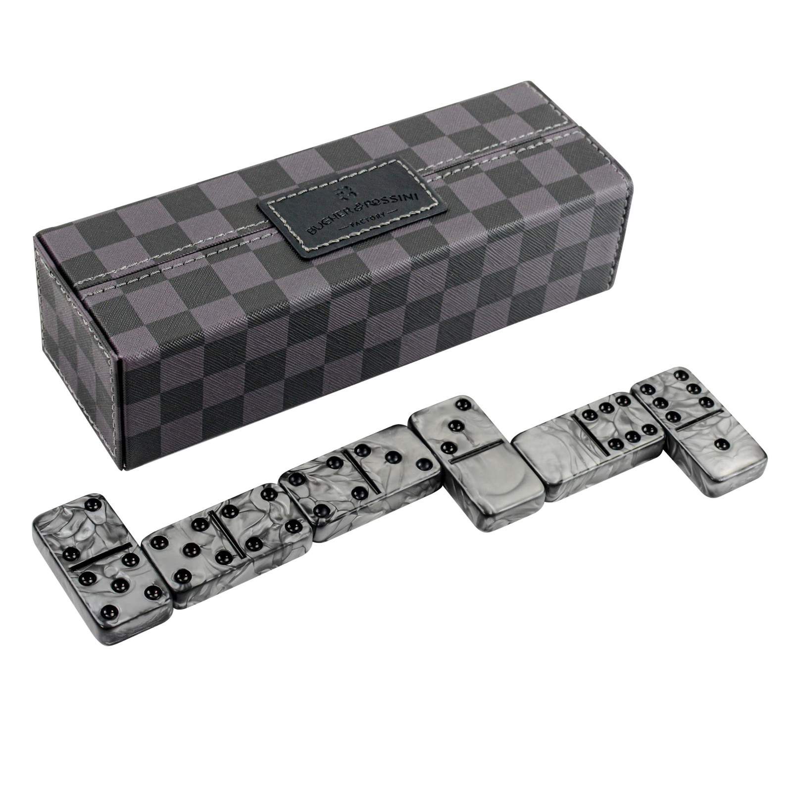Dominos Set for Adluts – Double 6 Jumbo Domino – 11*2.2*2.76 inches, Gray