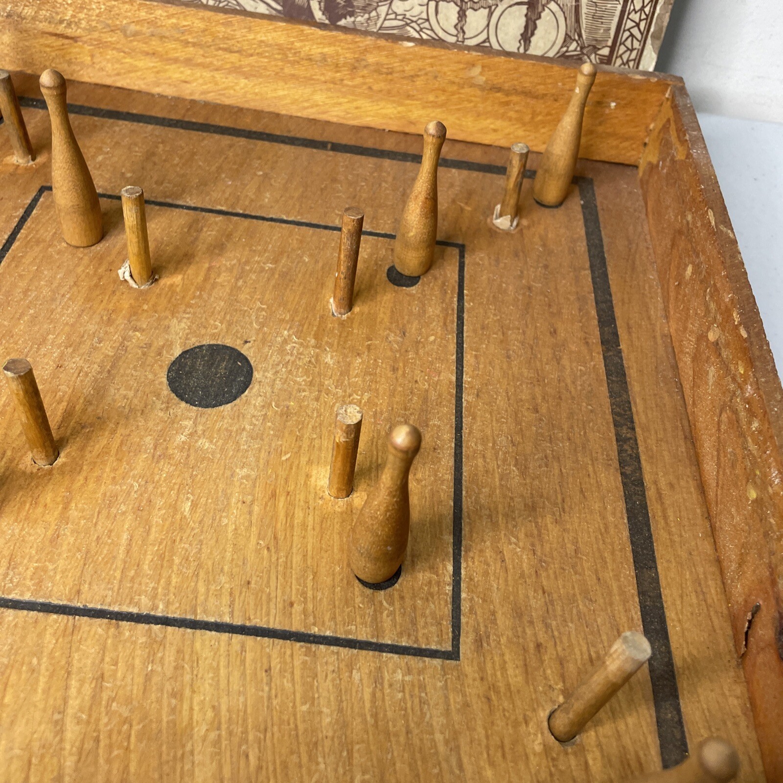 Rare 1906 Bull in a China Shop Board Game As-Is Wooden Base accessories READ