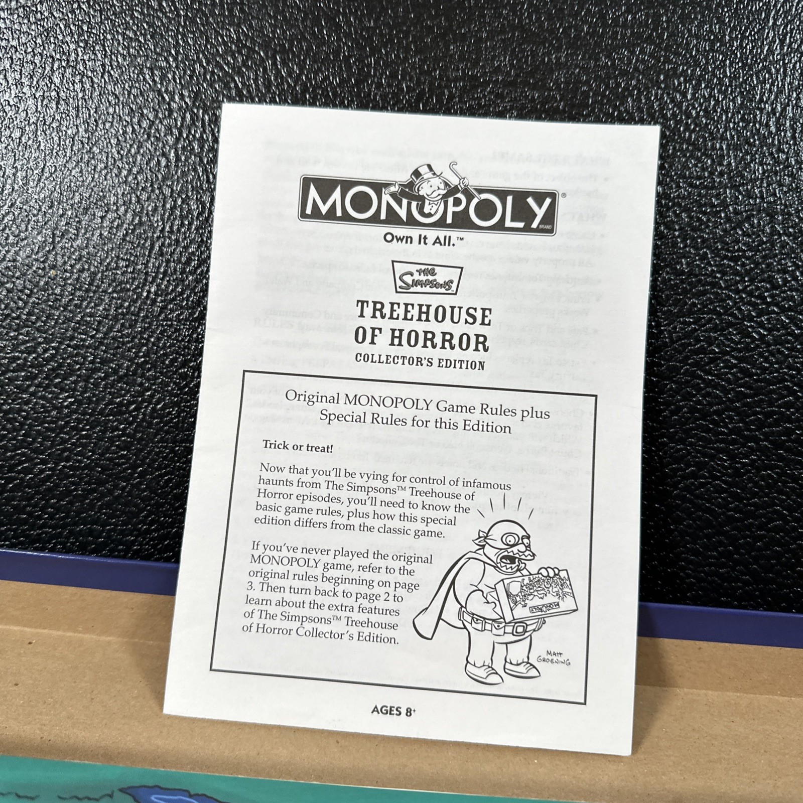 THE SIMPSONS TREE HOUSE HORROR Monopoly GLOW-IN-THE-DARK Board Game Incomplete