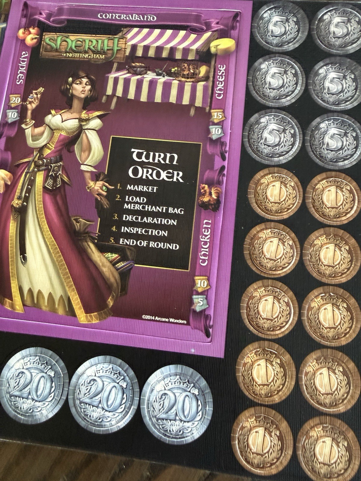 Arcane Wonders Sheriff of Nottingham Board Game 2014, New Complete Open Box