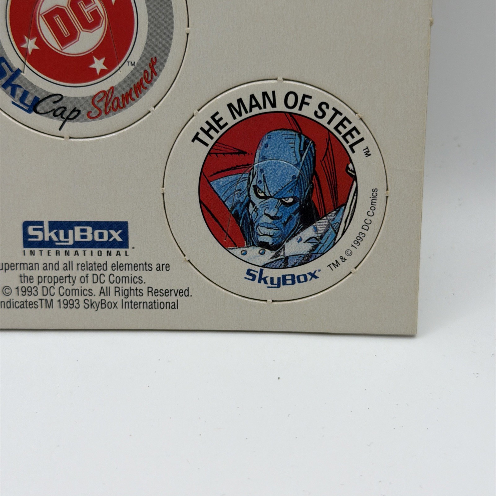 1993 Skybox SkyCaps DC Comics Promo Sheet | Superman UNPUNCHED POGS See Pics