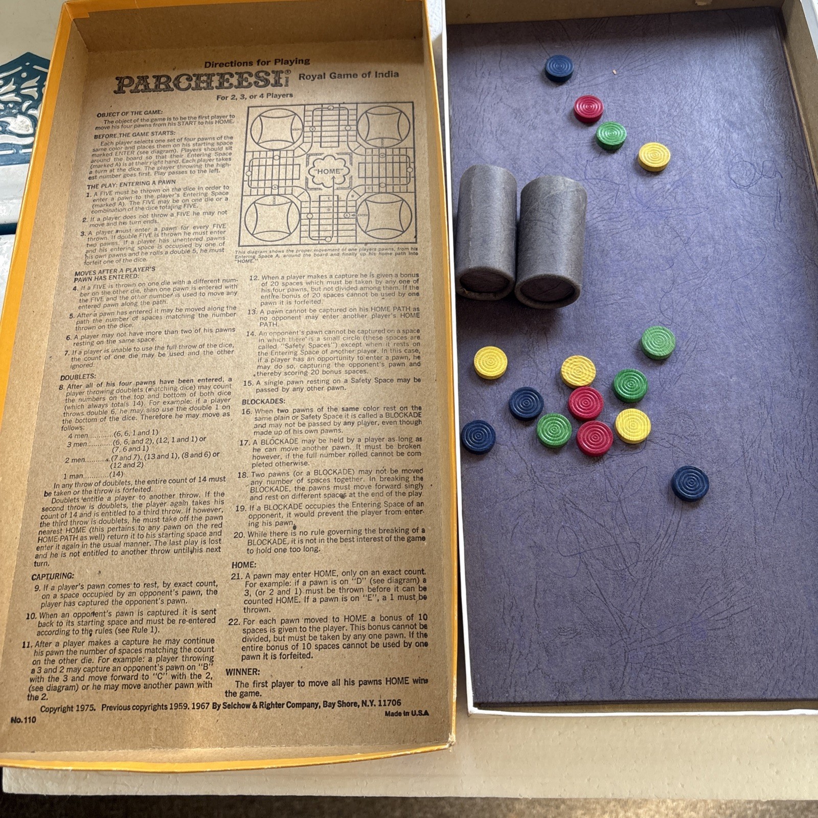 Two Vintage Parcheesi Game