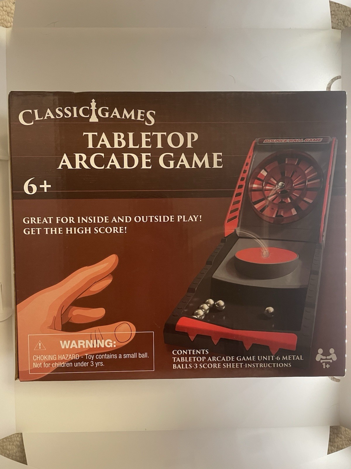 Speed Ball Tabletop Arcade game by Classic Games – 6 Balls 3 Score Sheet