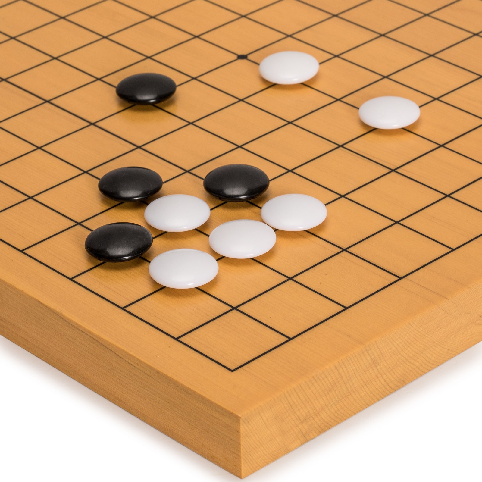 Shin Kaya Reversible Go Game Set Board (0.8-inch) with Double Convex Stones