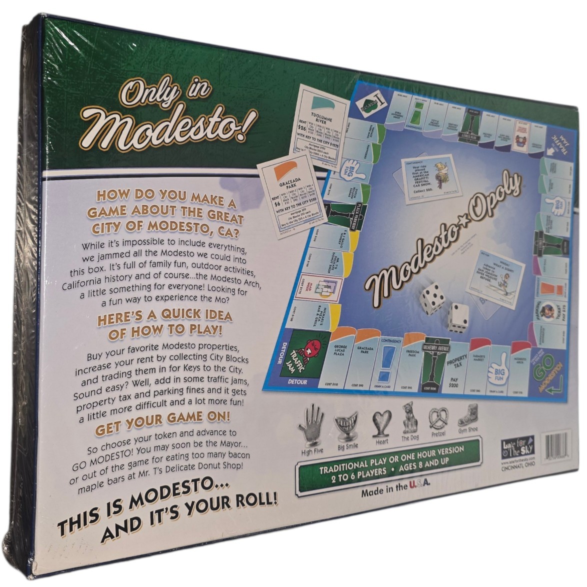 Late For The Sky Modesto-Opoly Board Game California NEW FACTORY SEALED