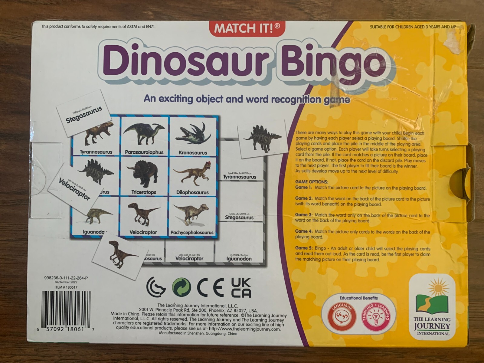 Dinosaur Game Lot: Dinosaur Bingo+24Pc Puzzle+3 Books+Dino Valentines Mailbox