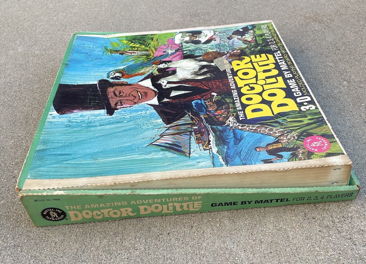 Vintage 1967 The Amazing Adventures Of Doctor Dolittle 3-D Board Game RARE Nice!
