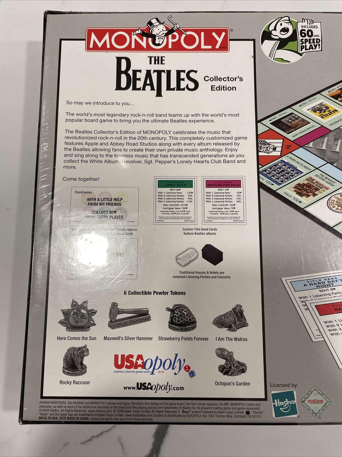 Hasbro Monopoly The Beatles Collector’s Edition Game: New, Factory Sealed 2008