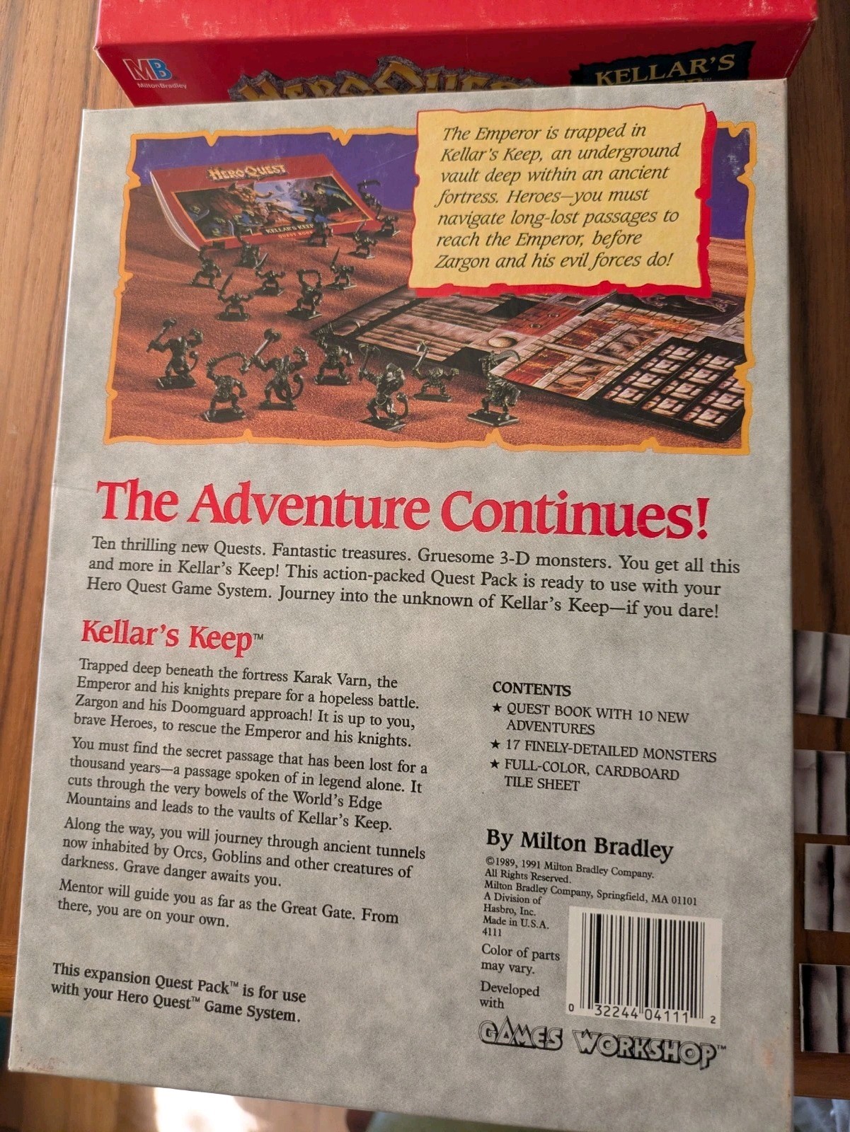 1991 Hero Quest – Kellar’s Keep – Quest Pack – COMPLETE
