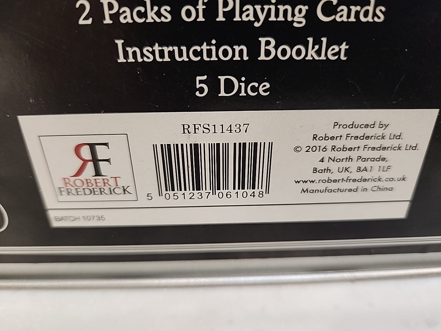 Steampunk Gentlemen’s Playing Card Games In Tin Instructions Sealed Dice & Cards