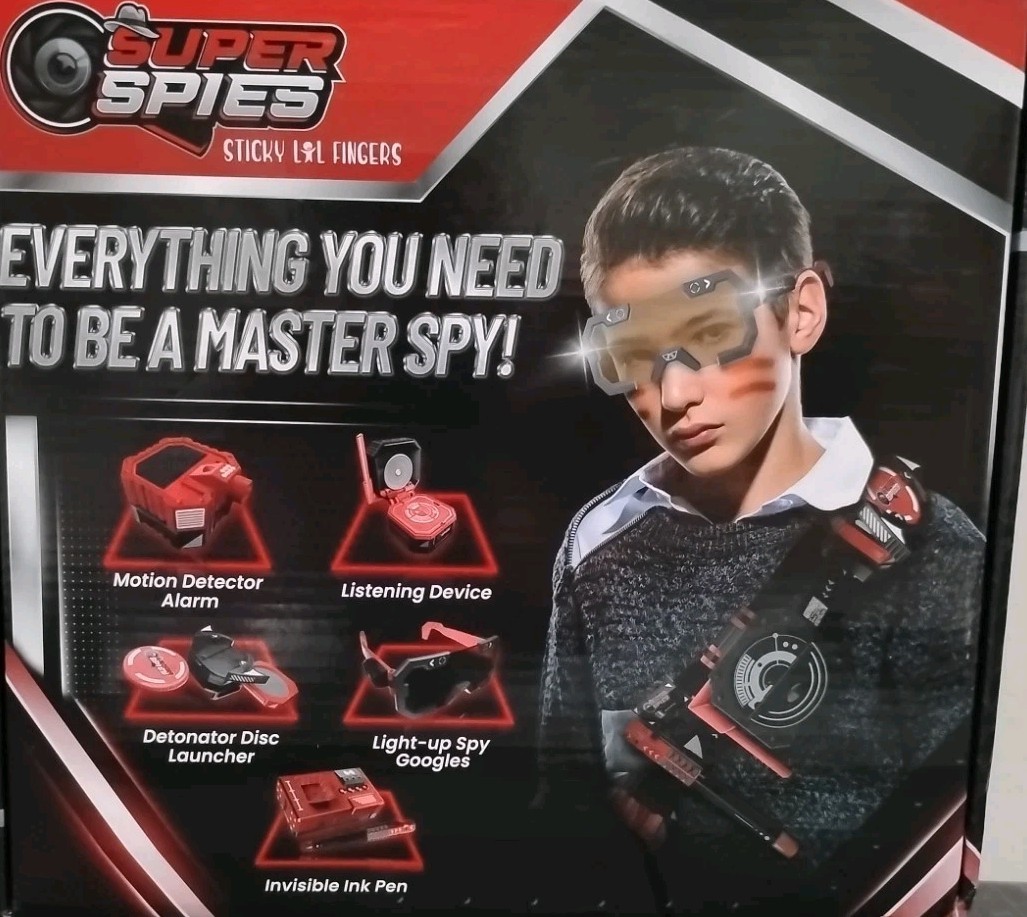 STICKY LIL FINGERS SuperSpies Secret Agent Spymaster Kit Open Box