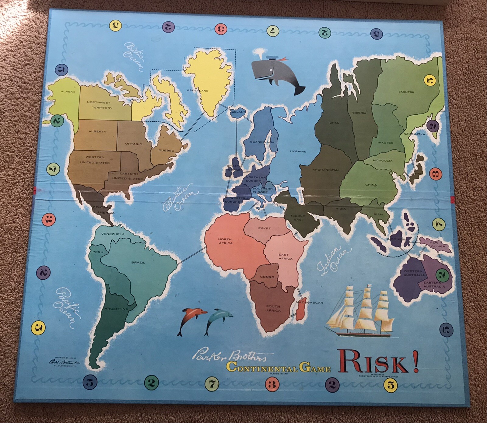 Vintage Classic Parker Brothers 1968 Risk Continental Board Game Original