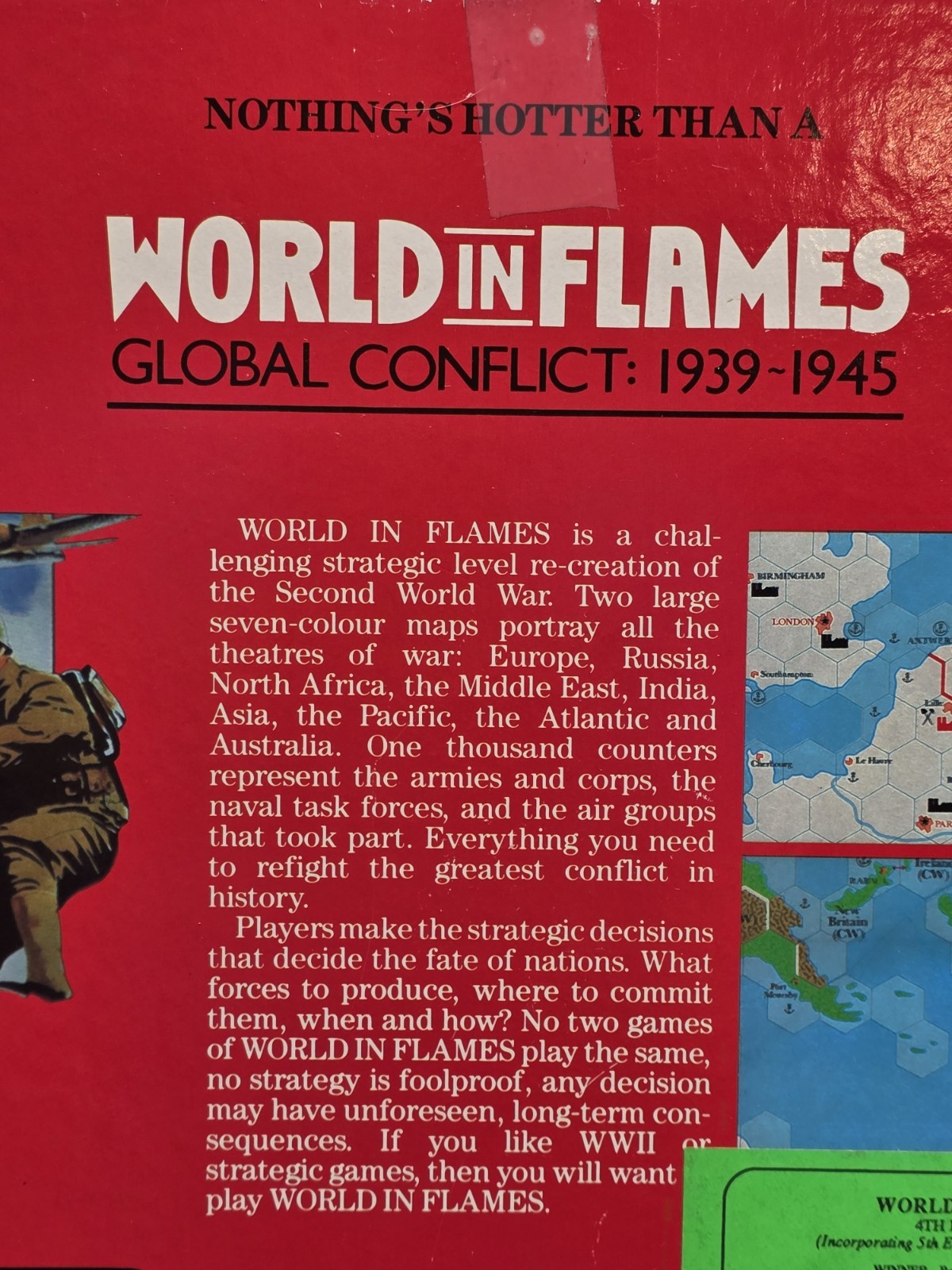 ADG – WORLD IN FLAMES Box Game – WW2 Global Conflict 1939-45 (4th Edition)