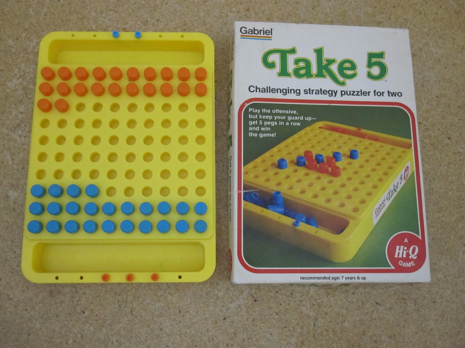 TAKE 5 by Gabriel Strategy Game Hi-Q Puzzle Vintage 1977 with Instructions