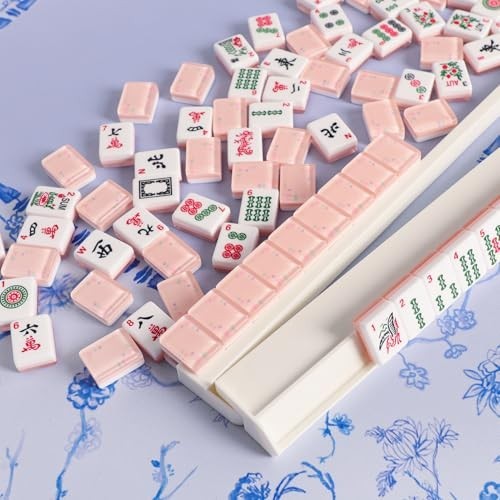 4PCS Mahjong Racks with Pushers White, American Mahjong All-in-one Tile Rack