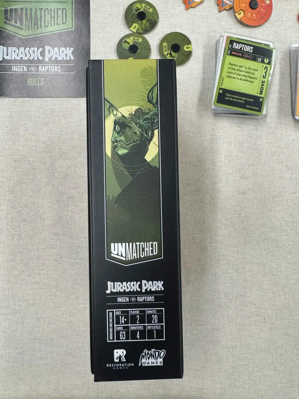 unmatched jurassic park: ingen vs. raptors good condition