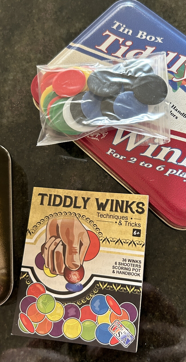 Tin Box Tiddly Winks for 2 to 6 Players Vintage Game 2002 Channel Craft