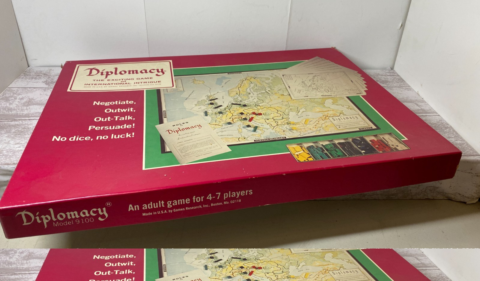 Diplomacy Board Game by Games Research 1971 Model 9100 Edition Vintage Complete