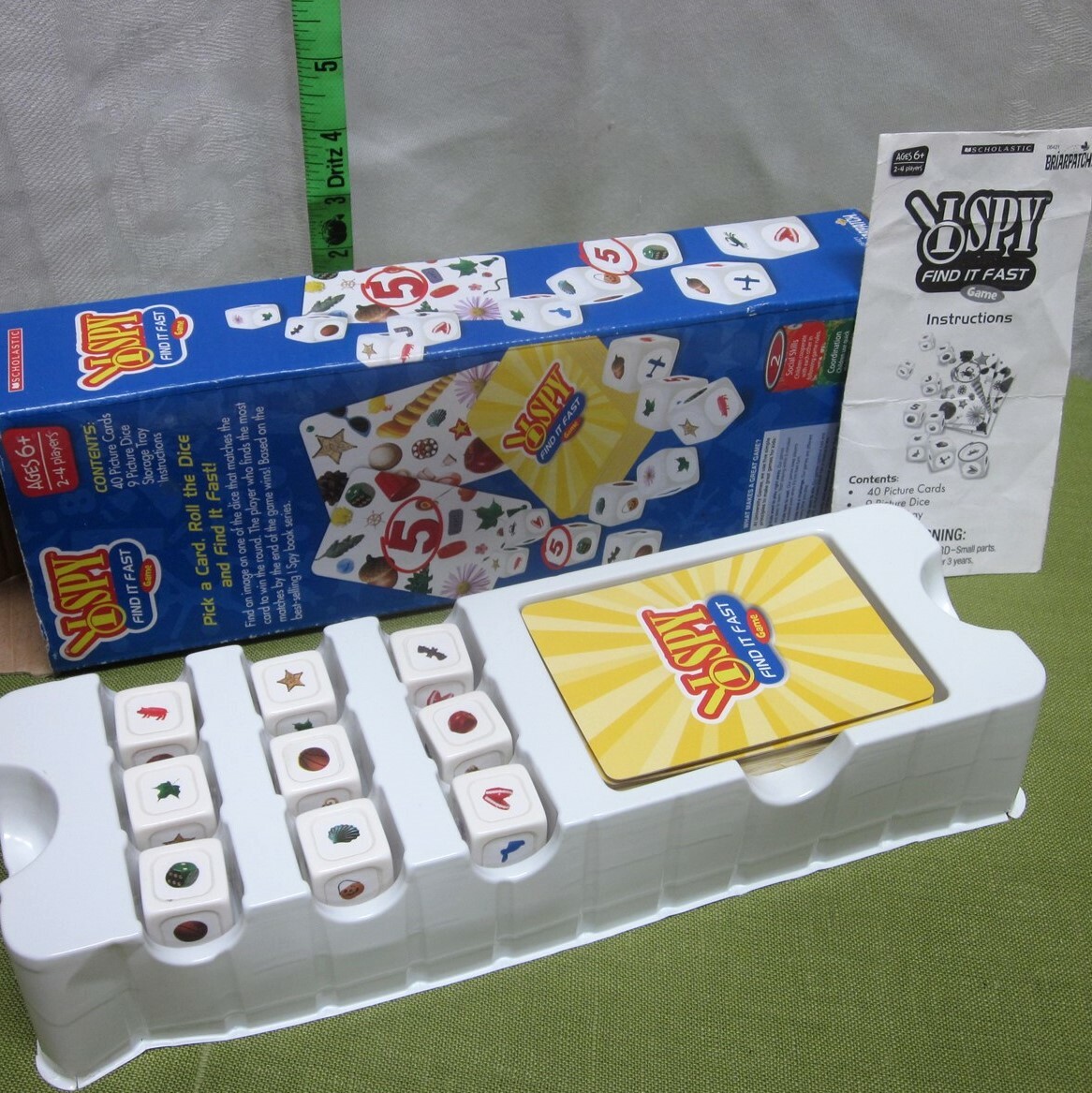 I SPY Find it Fast dice card game Briarpatch hand/eye coordination 2015 matching