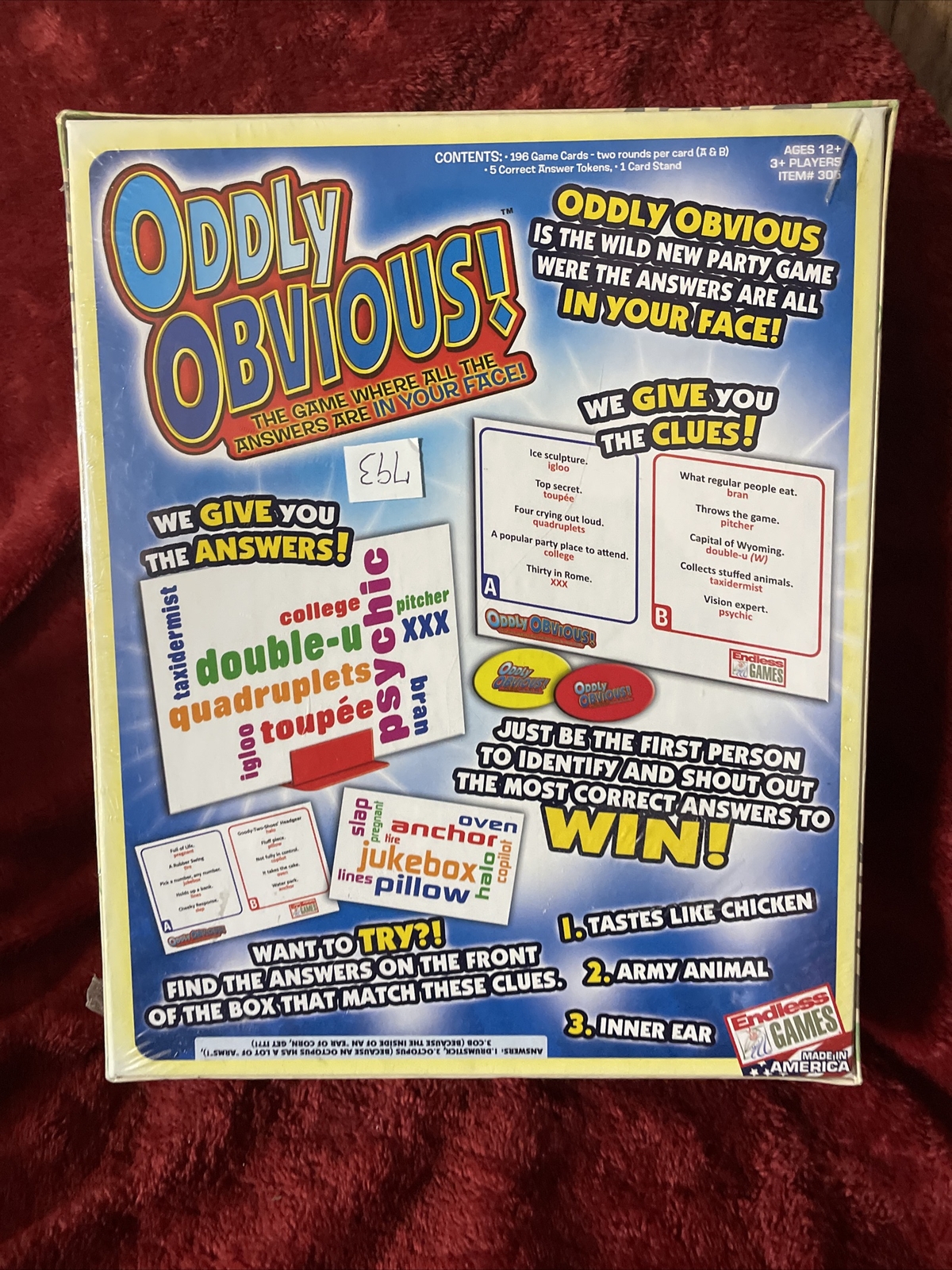 Oddly Obvious Board Game New Sealed Endless Games DISCONTINUED family game 12+