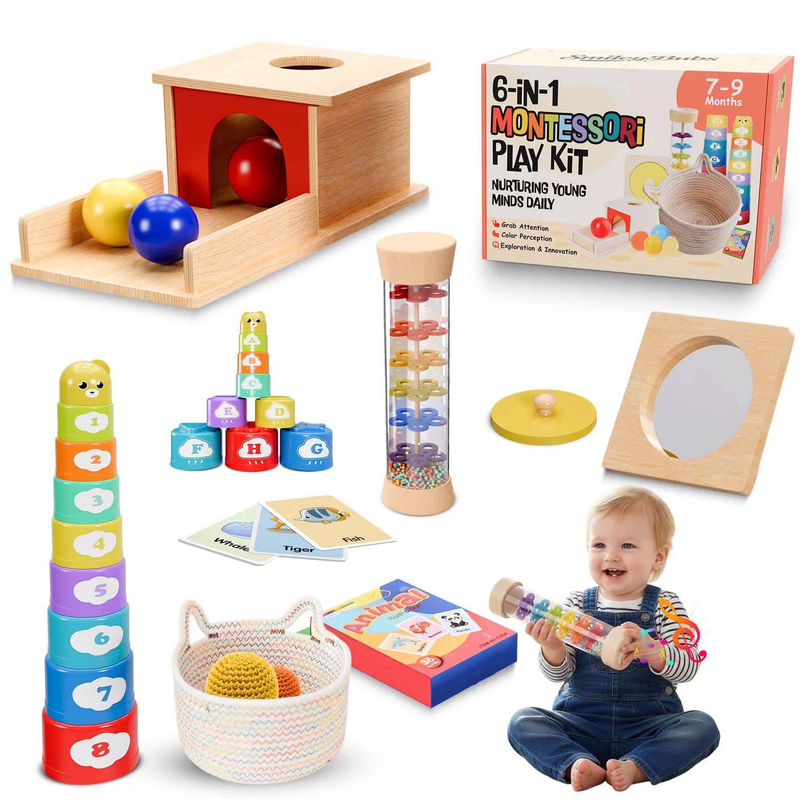 Baby Sensory Toys 7-9 Months Montessori Developmental Tools SmileyBubs Babies