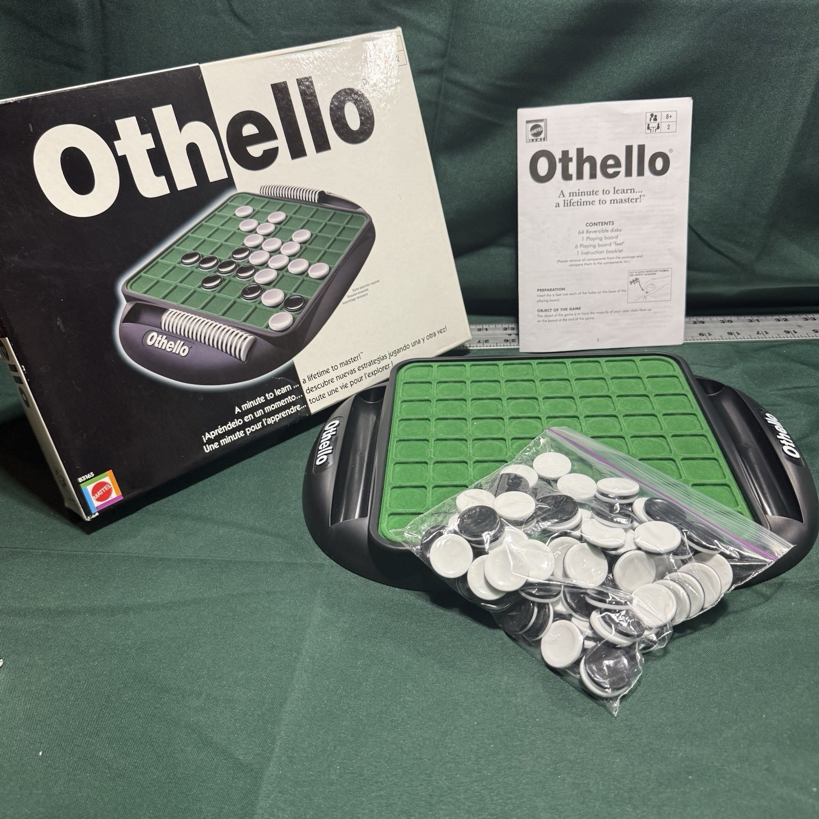 OTHELLO – Strategy – 2-Player Board Game – Mattel – 2005 – COMPLETE – Free Ship