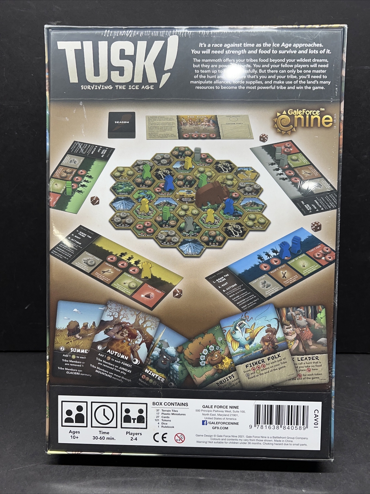 Gale Force 9 Tusk Surviving The Ice Age Boardgame – New, Sealed!