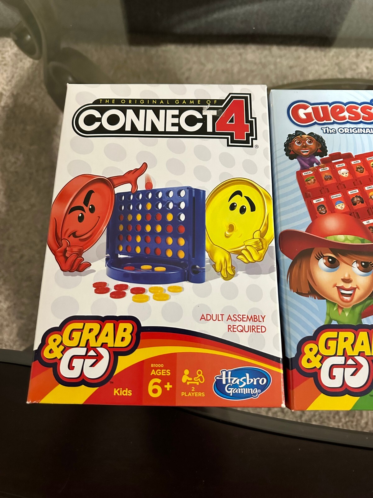 6 CARD & CHIP GAMES Connect 4, Guess Who, Scrabble Slam, Crazy 8’s, Uno, Spot It