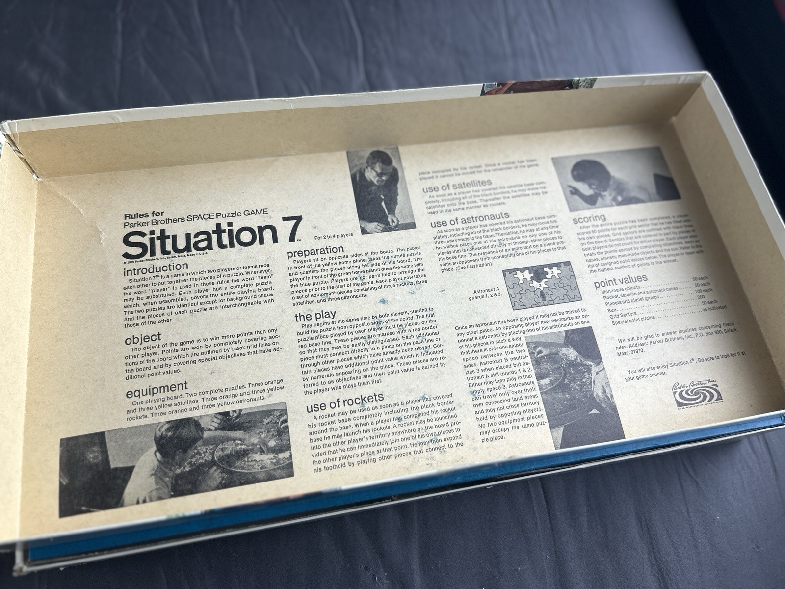 Parker Brothers Situation 7 Space Jigsaw Puzzle Game Complete 2+ Players