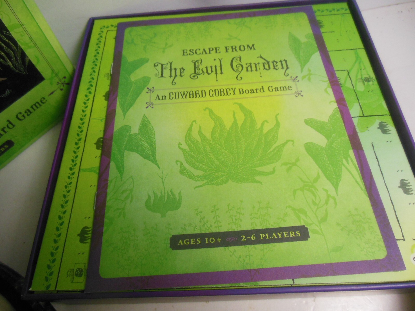 Escape from The Evil Garden Edward Gorey Board Game Gothic Missing Stands Pomegr