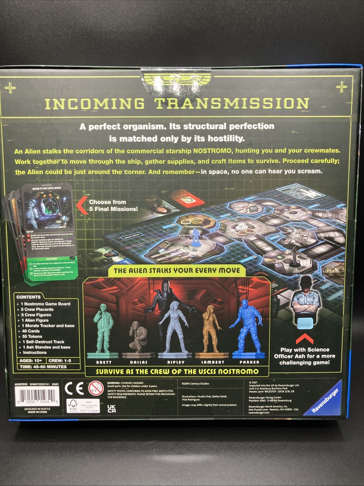 New Old Stock – Alien Fate of the Nostromo Board Game Ravensburger 5 Missions