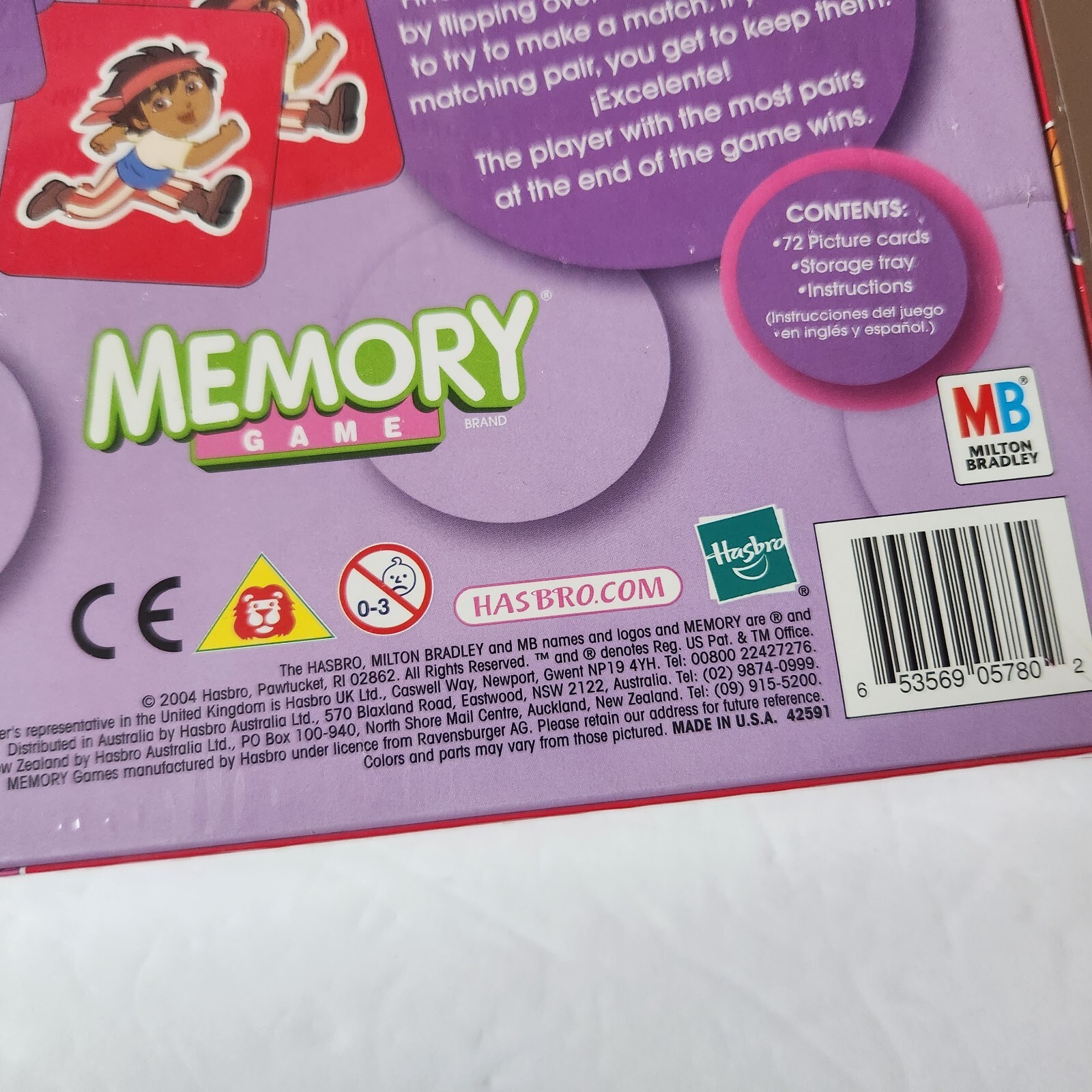 Dora the Explorer Memory Matching Game 2004 (Brand New, Sealed) Milton Bradley