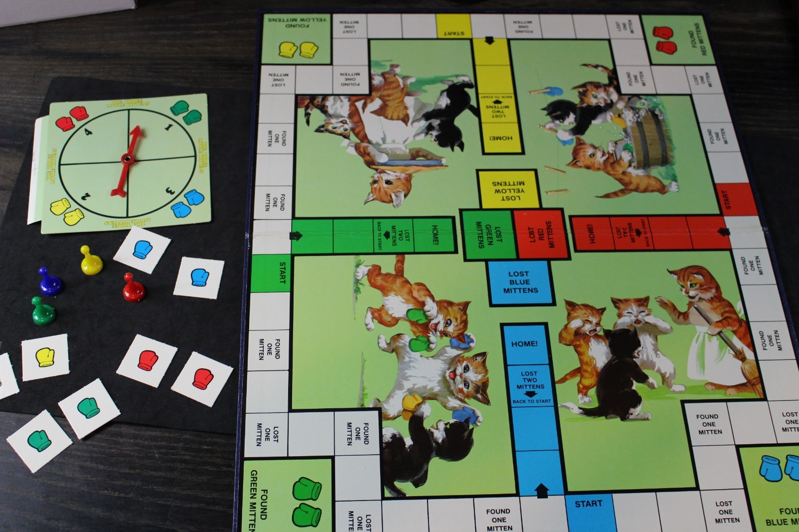 Vintage Board Game – Three Little Kittens Game – Complete – Cadaco – Ages 4-10