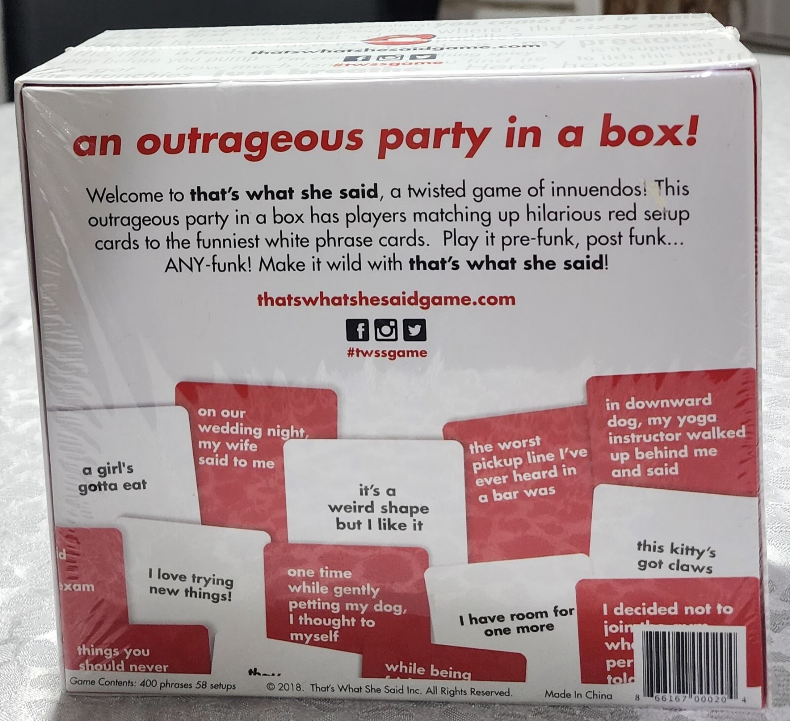 That’s What She Said – The Twisted Party Game, New, Sealed box