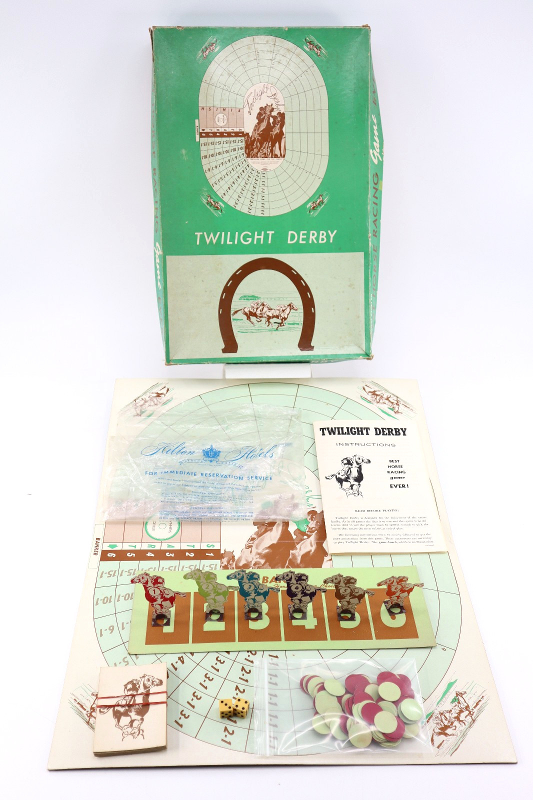Vintage 1944 Twilight Derby Horse Racing Board Game 100% Complete