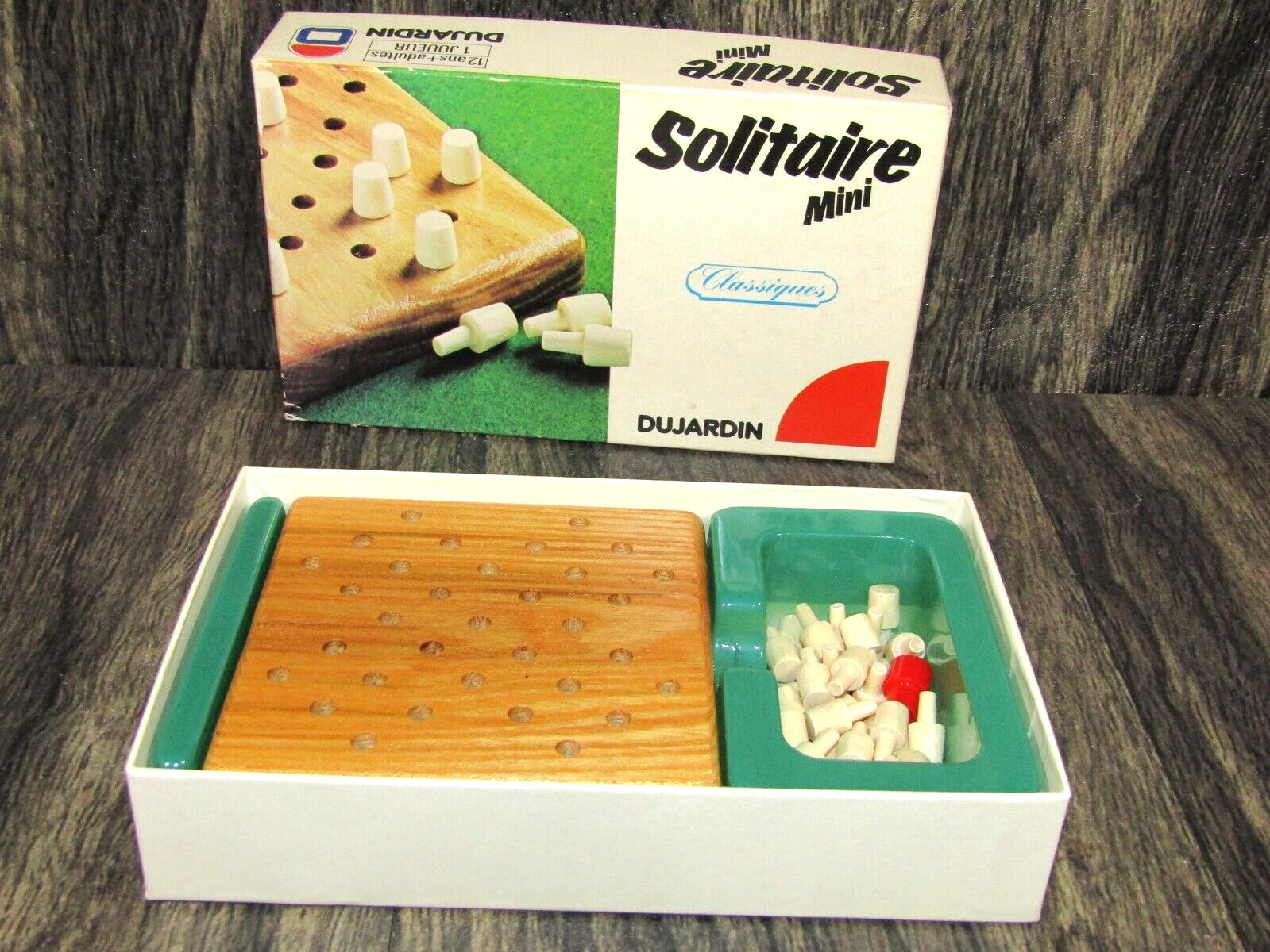 Vintage French Version 1970s Dujardin Classiques Solitaire Mini Peg Game Rare