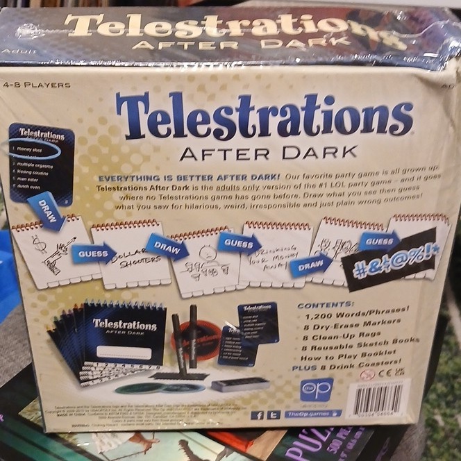 The Op Games Telestrations After Dark Adult Humor Party Game 4-8 Dry Erase