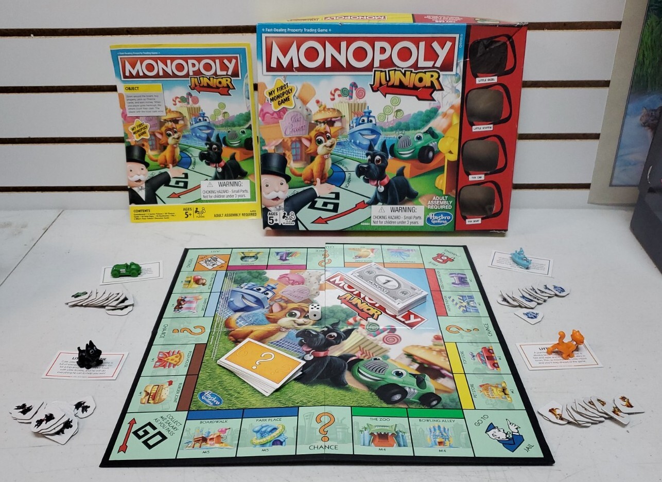 Kids Board Game Lot: Monopoly Jr, CODE on the Brink & USA XL Floor Puzzle *READ*