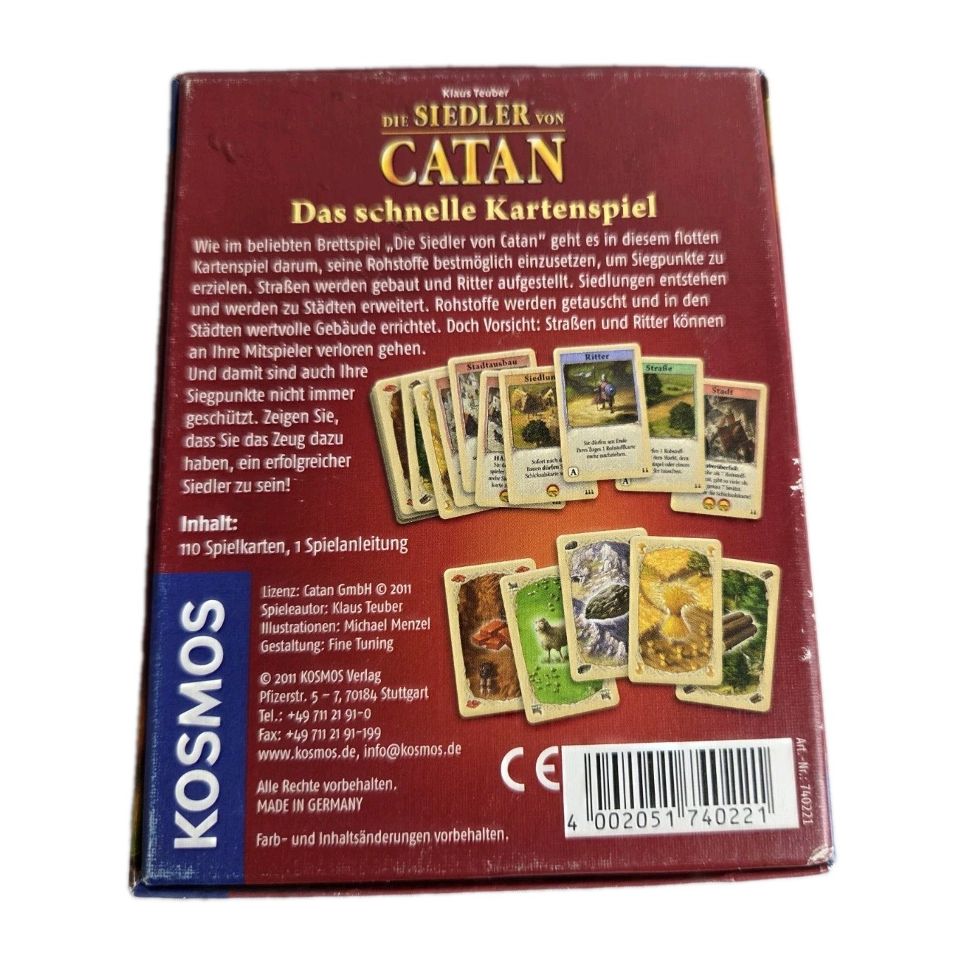 SETTLERS OF CATAN Die Siedler von Catan FAST CARD GAME 2011 GERMAN EDITION 100%